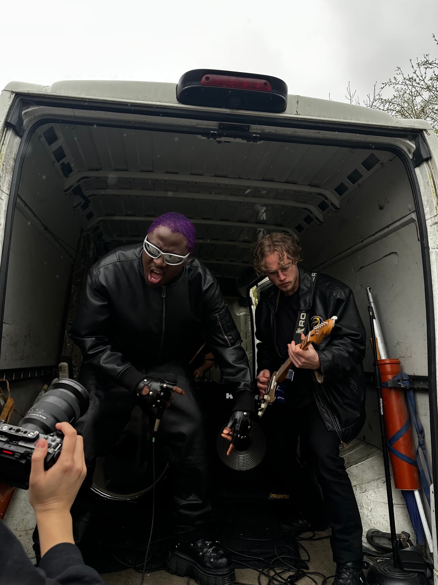 Dreh im Transporter